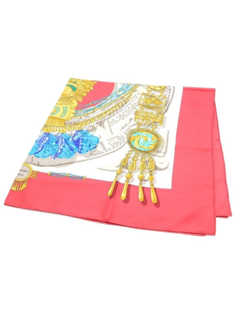 Hermes Carre 90 Decoration Red Silk Scarf
